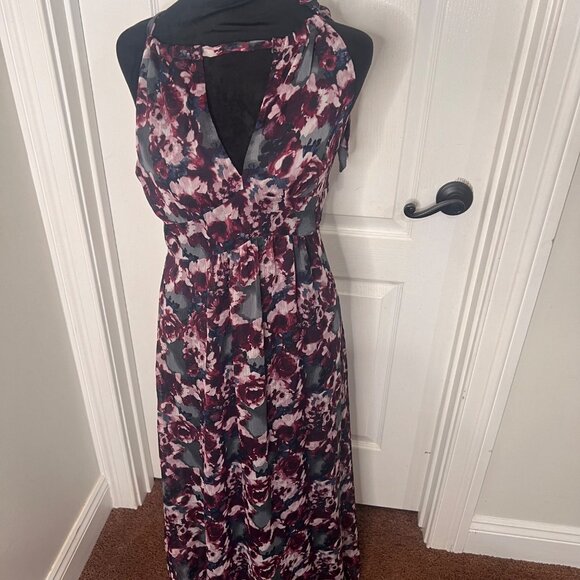 Anthropologie Eva Franco Women's Floral Halter Maxi Purple Dress Size 6 NWT - Picture 9 of 13